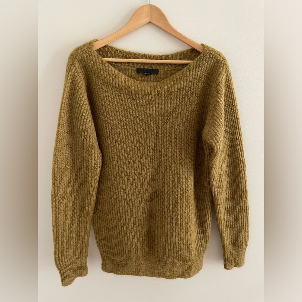 Alexander Wang Oversized Mohair Sweater, Mustard Yellow, XS